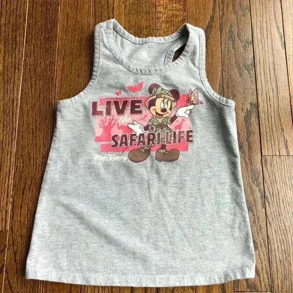 Disney Parks Girls S (6-7Y) Gray Minnie Mouse Razorback Tank w/Butterfly Wings! - Picture 1 of 9